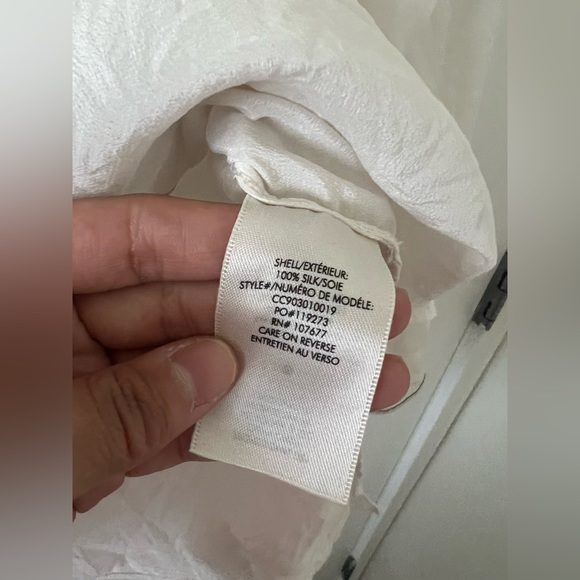 Alice+Olivia Tie Neck Long Sleeve Silk Top - Picture 4 of 5